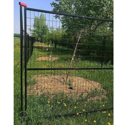 China Easily Assembled 2022 HAOTIAN Cages Fence Panels Base High Quality Galvanized 6x10 Powder Coated Welded Mesh Temporary Fence For Canada for sale