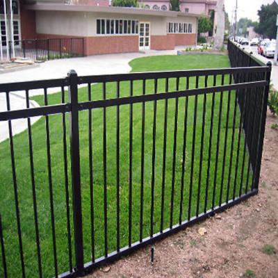 China Easily Assembled PVC Coated Ornamental Flat Surface Aluminum Steel Decorative Fence For Garden for sale