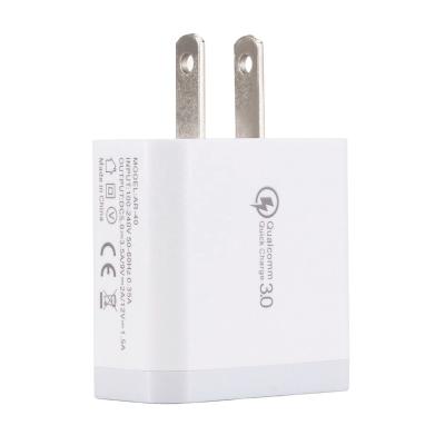 China Mobile Phone Mini Single Port QC3.0 Fast Charger USA Plug EU Plug Wall Charger 5V 3A USB Fast Charger for sale