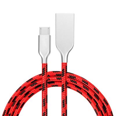 China 2020 High Quality Customized Mobile Phone Metal 2.4A USB Data Cable Zinc Alloy Nylon Charger Cable For Iphone For Samsung for sale