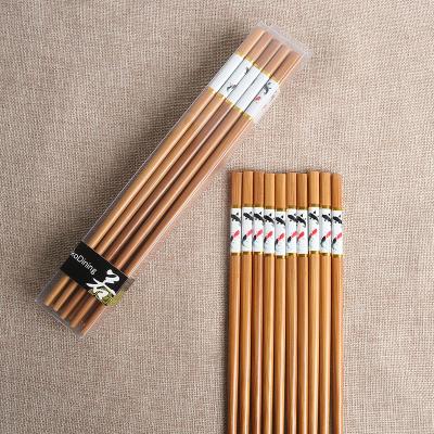 China Sustainable Chinese Traditional Design Five Pairs Of Bamboo Chopsticks Set for sale