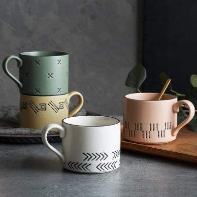 China 320ml Sustainable Customized Ceramic Mug Creative Japanese Hand Pained Coffee Mugs Ceramics With High Quality for sale