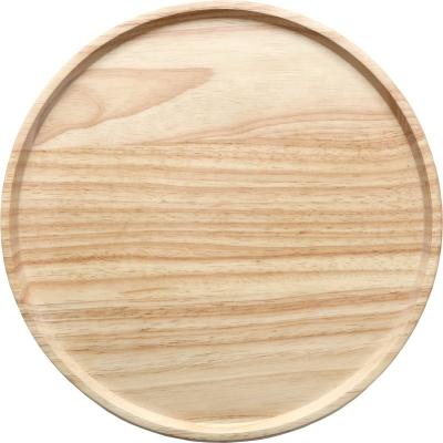 China Home Creative Wooden Fruit Tray Rubber Wood Dinner Plate from Tray Japanese Round Wood Tray with Custom LOGO for sale