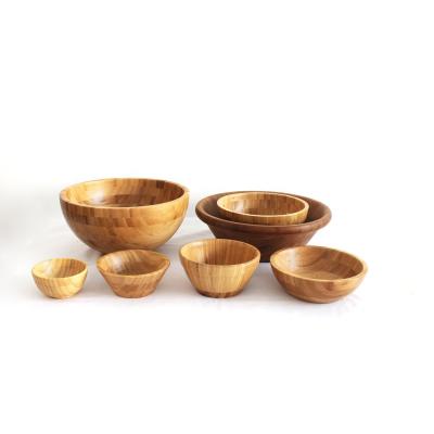 China Viable Creative Handmade Bamboo Binaural Portable Bamboo Bowl Kitchen Bowl Soup Bowl Soup Salad Bowl for sale