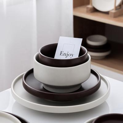 China Sustainable Morden Ceramic Dish Ceramic Bowl Cup Set Tableware Set Serving Dishes for sale