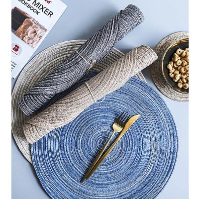 China Sustainable Design 36cm Round Home Decor Kitchen Accessories Non Slip Ramie Table Mat for sale