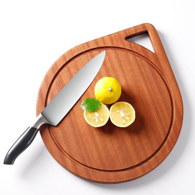 China Creative Sustainable Cheese Cutting Board Sapele Wood Cutting Board With Custom Logo for sale