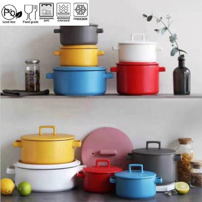 China 2.5L Non Stick Sale Amazon Ceramic Rice Pot Sustainable Hot Pot Casserole Hot Pot Ceramic Pot Customized for sale