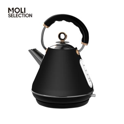 China 360 Degree Base Kettle Retro Moli Selection Household 1.7L Stainless Steel Pyramid High Quality Cordless Electric Kettle Rotating Kettle for sale