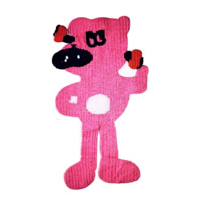 China Sustainable Garment Patches Custom Embroidered Animal Badge Pink Patch For Girls Clothing for sale