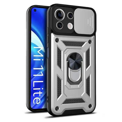 China Shockproof Armor Phone Case with Ring Holder for xiaomi MI 11 lite 5g back cover for sale