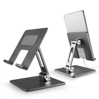 China Adjustable Angle Aluminum Alloy Folding Metal Adjustable Desktop Desk Stand For Tablet Mobile Phone Bracket for sale