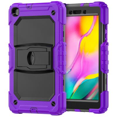 China For Samsung Galaxy Tab A 8.0 T290/T 295(2019) Shockproof Colorful Silica Gel PC Protective Case With Stand Shoulder Strap Tablet Cover Cases For Samsung Galaxy Tab 8.0 for sale