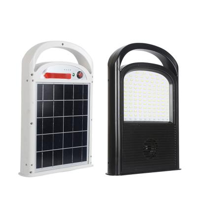 China White Solar Speaker Warning Led Music Lamp Emergency Outdoor Camping Solar Flood Light for sale