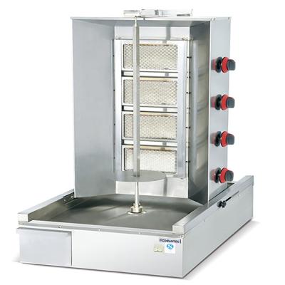 China Reataurant / Hotel Commercial Gas Rotisserie Chicken Shawarma Machine 4 Burners Vertical Shawarma Machine Gas for sale