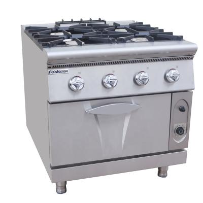 China Factory Direct Sale Commercial Kitchen Equipment Stainless Steel 4 Burner Gas Cooking Range with Oven for sale