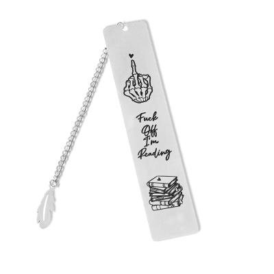 China Europe Promotional Bookmarks Enjoy I'm Reading Stainless Steel Monogrammed Bookmark Blanks Metal Bookmark For Books With Leaf for sale