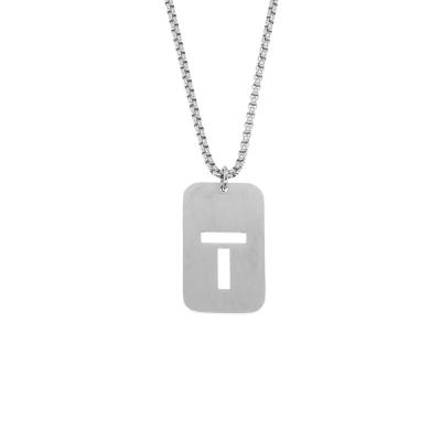 China TRENDY SC Minimalist Hollow Initials Pendant Necklace Letter Charm Custom Stainless Steel Charms Pendant Necklace for Men Women for sale