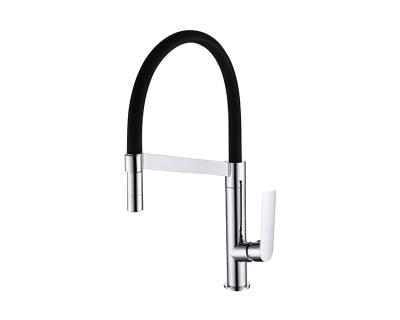 China Modern Luxury Brass Faucet Single Handle Pull Out Kitchen Faucet for sale