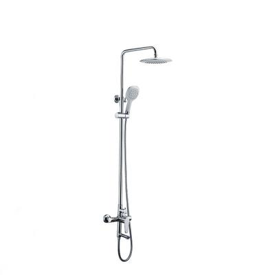 China With Sliding Bar Chrome Economic Classic Shower Column With Single Lever Faucet Bath Rain Shower Faucet Set for sale