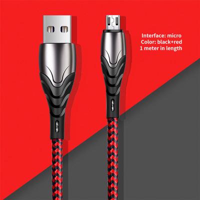 China MP3/MP4 player zinc alloy data line is suitable for Android IPHONE C3A type fast charging data line 1 meter 3 feet nylon braided data line for sale