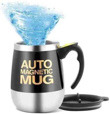 China Viable Self Stirring Mug Tea Cup Sublimation Stainless Steel Electric Automatic Mixing Magnetic Coffee Mug With Handle for sale