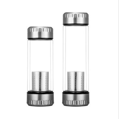 China High Quality Beverage Promotion Borosilicate 600ml Tea Filter Glass Single Wall Water Bottle for sale