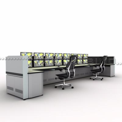 China Main frame are Steel Frame.Countertop use density panel and HPL height adjustable desk in control room for sale