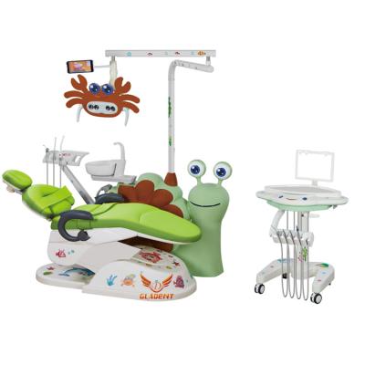 Chine Hot Sale Metal Gladent Kids Dental Chair With Snail Unit Box à vendre