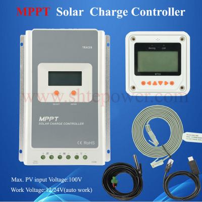 China Solar Charge Controller With MT-50 New Adjustable Solar Controller With 4210A Working Voltage 40A 12V 24V MPPT USB Charging And Temperature Sensor for sale