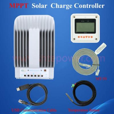 China EPEVER solar system controller 12v/24v work Tracer4215BN auto mppt solar charge controller 40A with USB and sensor cable for sale