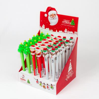 China Normal Christmas Led Gel Pens Custom Santa Claus Snowman Pen Logo Kawaii Stationery and Gifts For Kids School for sale