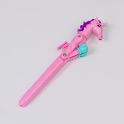 China Creative Design Plastic Boxing Pen Funny Pen Popular Children Office School Ballpoint Pens With Led Lights Novelty Unicorn Pens for sale