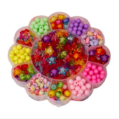 China Set Of Plastic Magnetic Toys For Children 1000+pcs DIY Customized Heart Kid String Bead for sale