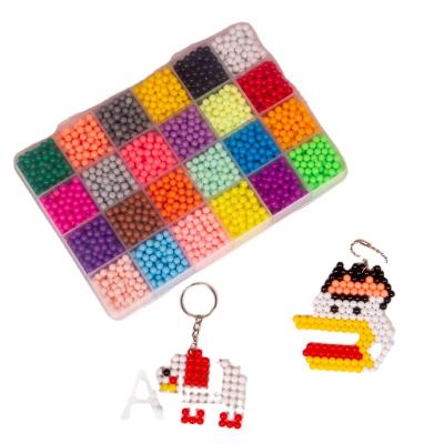 China Set of 24 Colors 2400+Pcs Sticky Fuse Beads Kids Arts and Crafts Diy 5mm Perler Magic Beads for sale