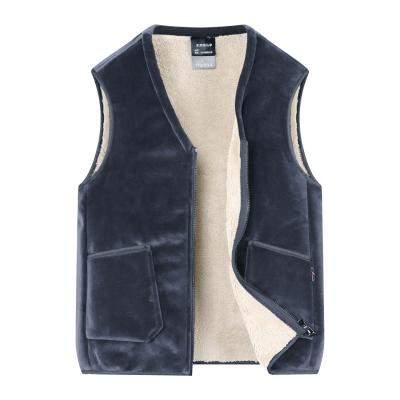 China Grayish Blue Plus Size Warmth Wool Fleece Mens Plus Size Guaranteed Quality Vest for sale