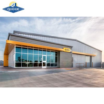 China WSF Customized Prefabricated Steel Building With Color Steel Sheet Roof Gutter Te koop