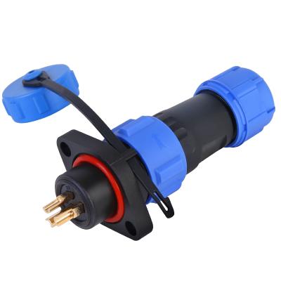 China Waterproof Power Connector Aviation Plug SP16 Flange IP68 Cable Connector Plug Male And Female Industry Wire 2 Pin 3 4 5 6 7 9 for sale