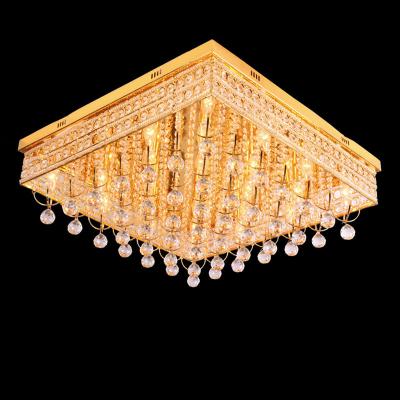 China Residential Fancy Square Surface Led Ceiling Flush Mount Crystal Light For Shops for sale