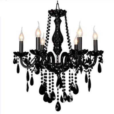 China Traditional Drop Glass Black Crystal Chandelier Chandelier Candle Crystal Chandelier for sale