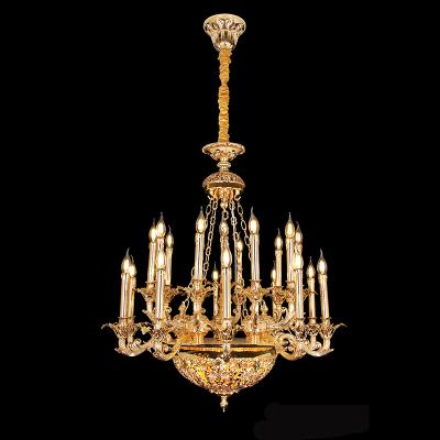 China Hall Factory Direct Sale Royal French Style Chandelier Copper Lighting for sale