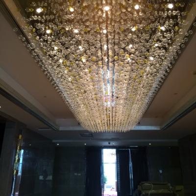 China Large Residential Rectangular Flush Mount Design Bubble Chandelier Contemporary Hotel Lobby Lighting for sale