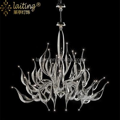 China Interior Decoration Elegant Silver Swan Wrought Iron Chandelier Lighting Lamparas for sale