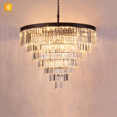 China Residential 36 In Foyer Large Crystal Glass Chandelier Light Fixture 7 tiers-71076 for sale