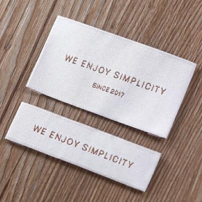 China Custom Woven Clothing Accessories Brand Logo Damask Woven Tag Garment Washable Cloth Custom Private Label Woven Label for sale