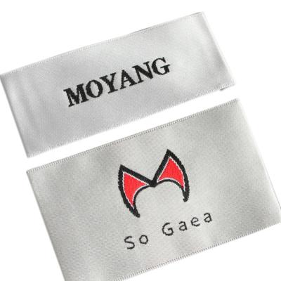 China Custom Washable Clothing Collar Label Washable Full Polyester Woven Label for sale