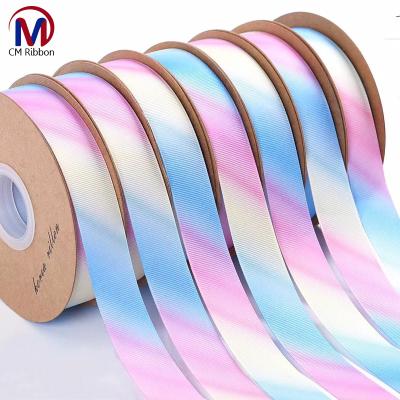 China Wholesale Viable 1-1/4 Inch Face Sublimation Grosgrain Single Ribbon Printed Rainbow Ribbon for sale