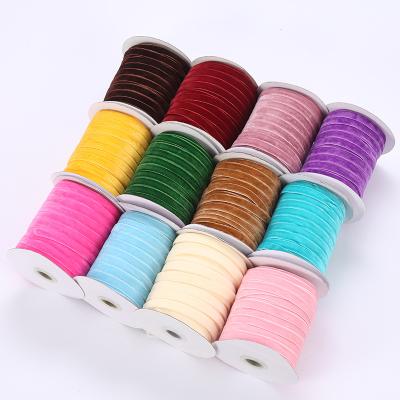 China Wholesale Single Face 10mm Velvet Ribbon SOLID COLOR Liquid Silver Sustainable Velvet Ribbon Products for sale