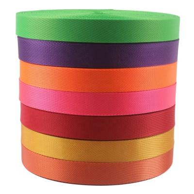 China Manufacturer Wholesale 20mm-50mm Viable Color Imitation Nylon Luggage Backpack Seat Belt Webbing for sale