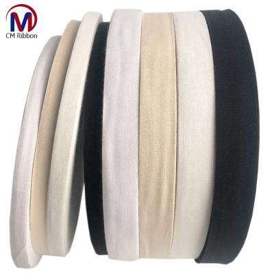 China 10mm-30mm Wholesale Viable 100% Fine Woven Cotton Tape Bands Webbing Cotton For Bags Garment Bag Strap for sale